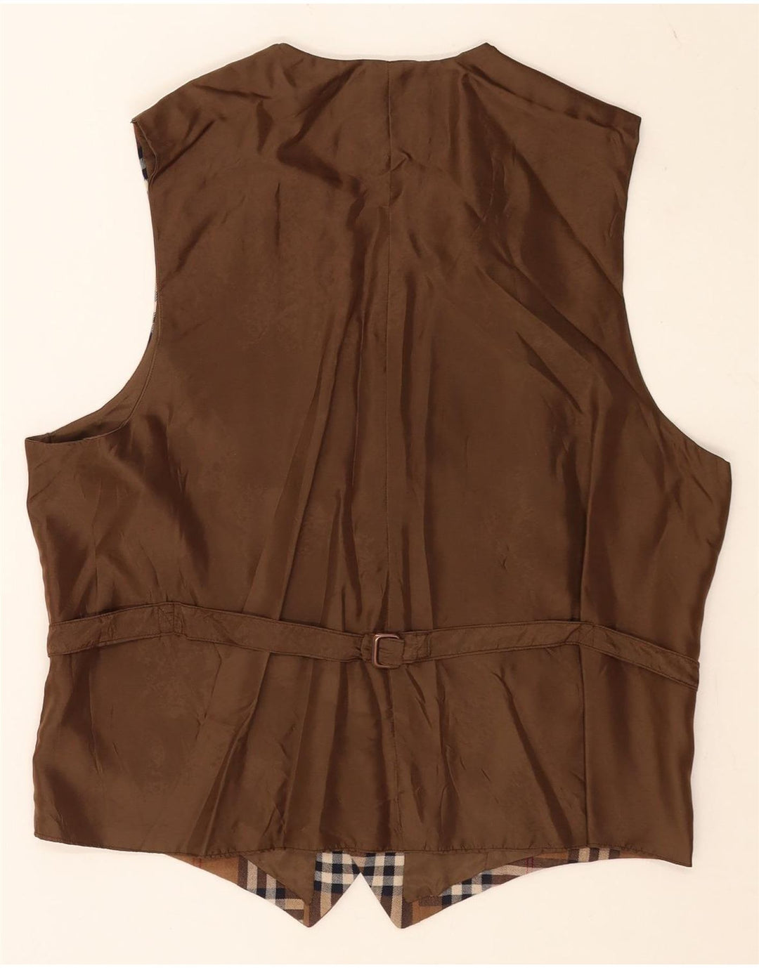 Gilet homme vintage à carreaux marron moyen