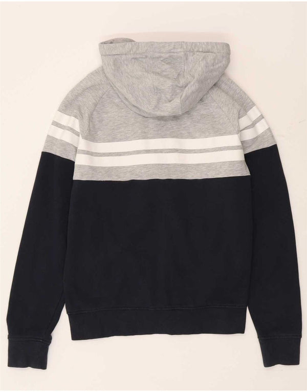 Ellesse Pull à capuche zippé graphique pour homme Petit coton color block bleu marine