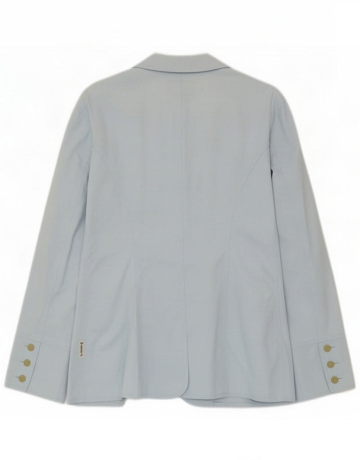 Armani Veste blazer 1 bouton pour femme UK 16 Large Bleu Coton
