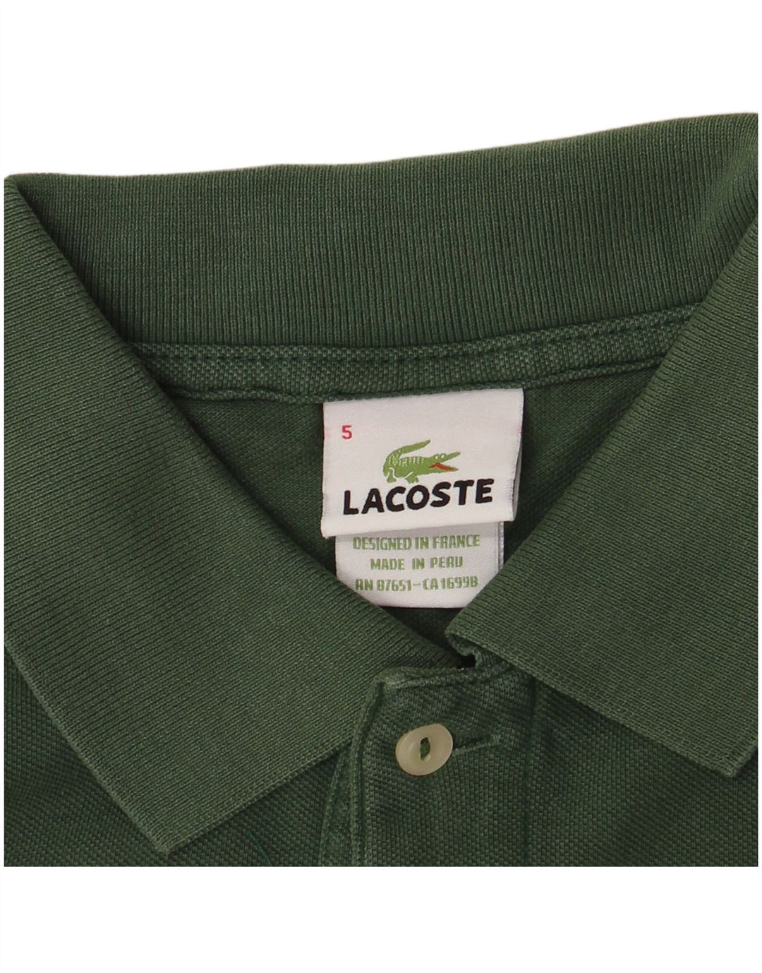 LACOSTE Polo Homme Taille 5 Grand Vert