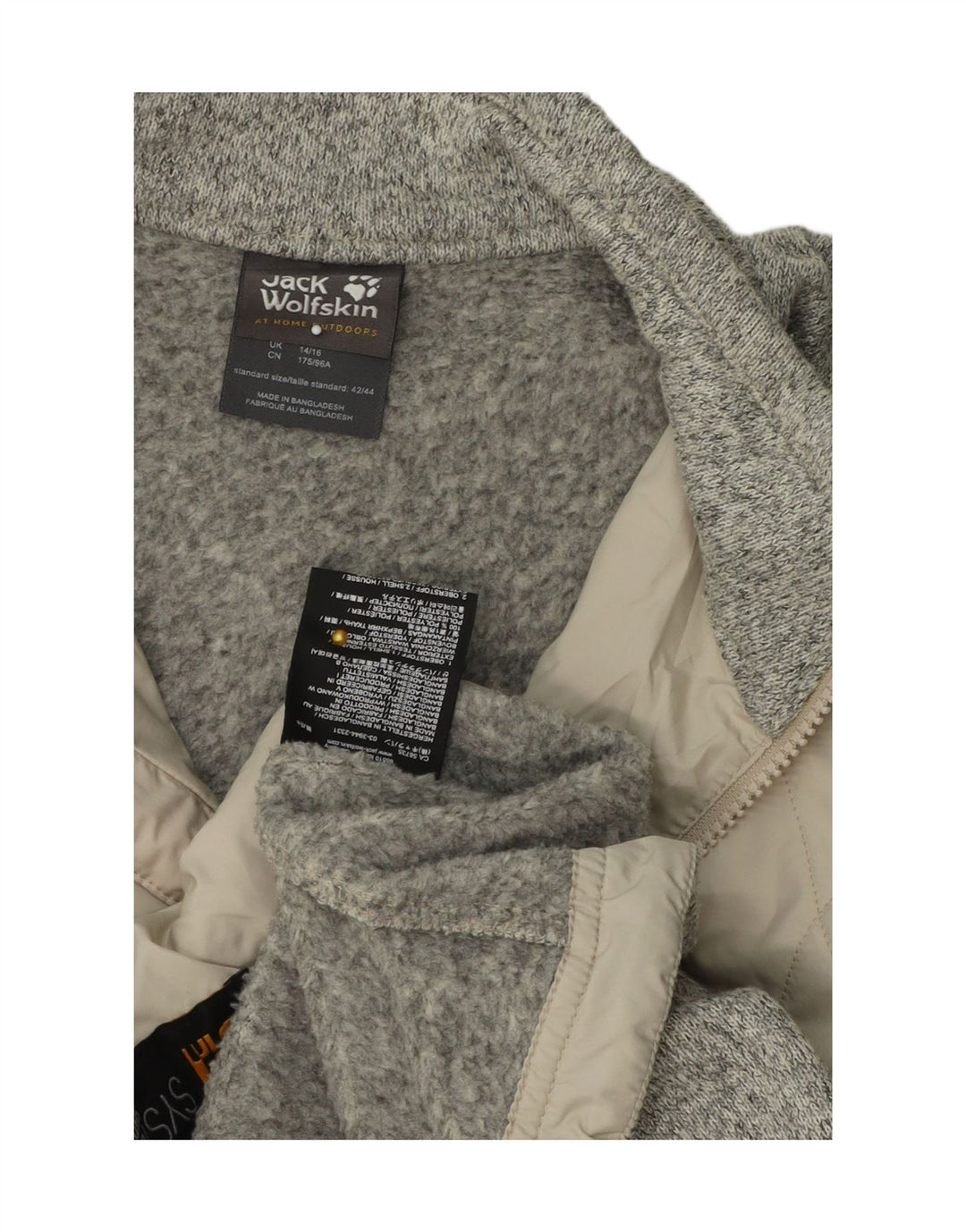 JACK WOLFSKIN Womens Tracksuit Top Jacket UK 14/16 Large Grey Colourblock Vintage Jack Wolfskin and Second-Hand Jack Wolfskin from Messina Hembry 