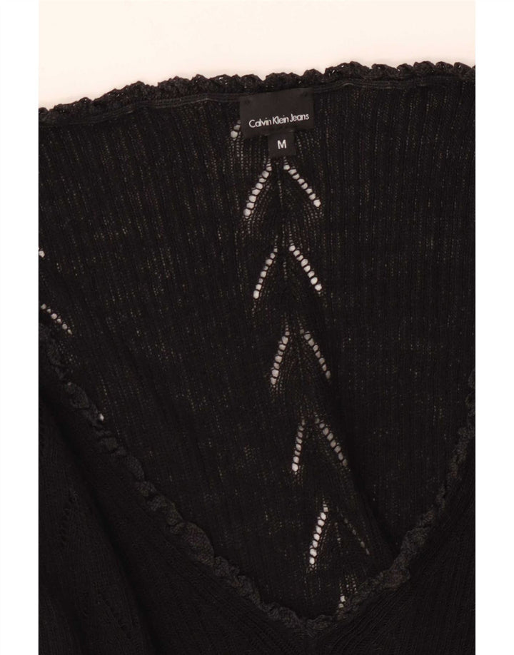 Calvin Klein Haut graphique à manches longues pour femme UK 12 Noir moyen