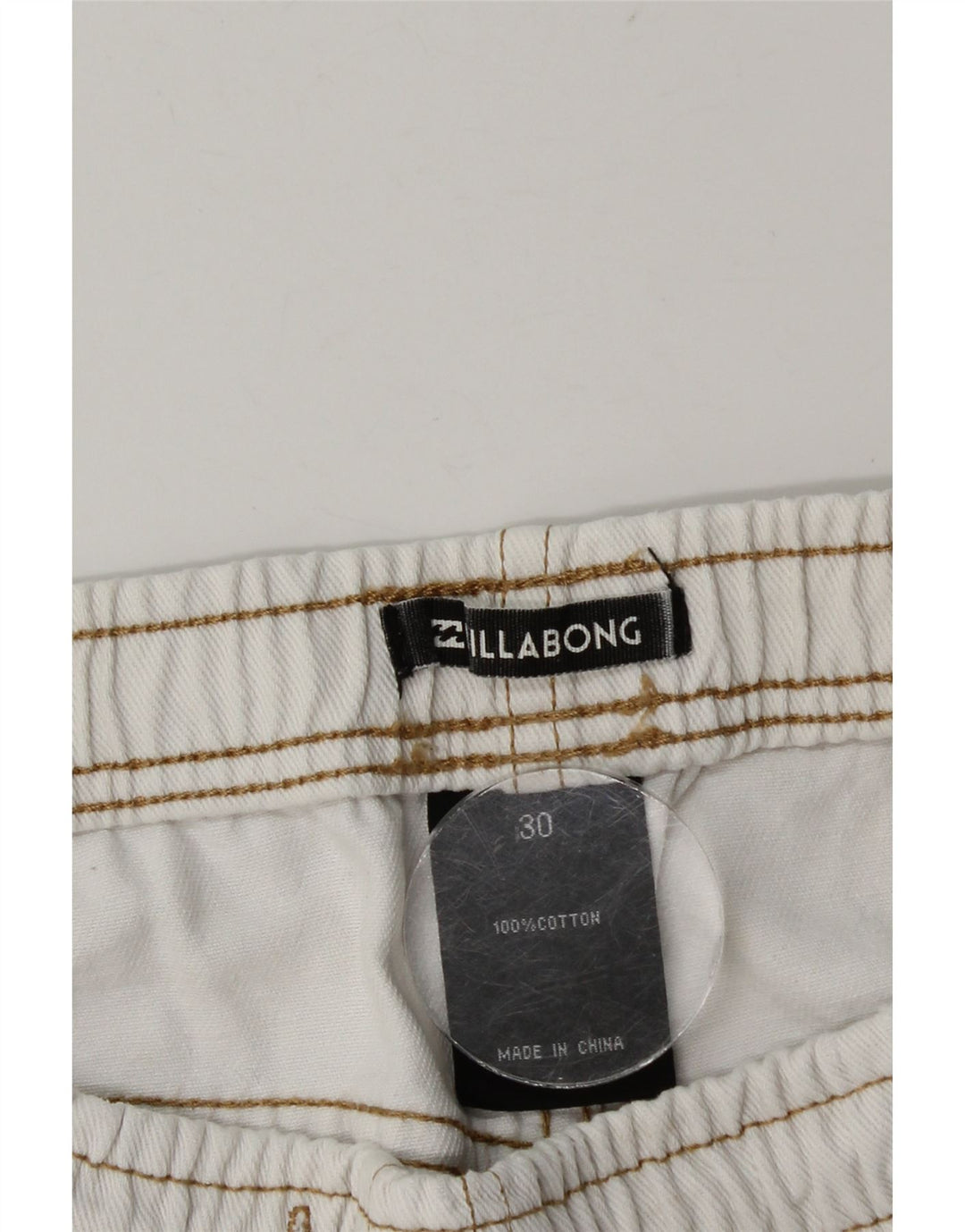 Billabong Short en jean vieilli W30 pour femme en coton blanc moyen