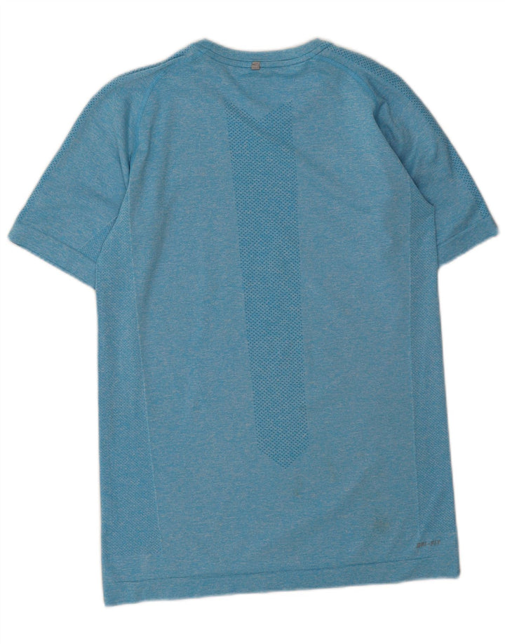 Nike Hommes Dri Fit T-Shirt Haut Petit Bleu Moucheté Polyester