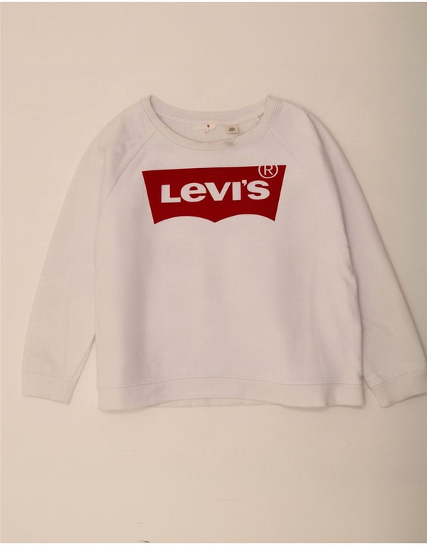 Levi's Sweat-shirt surdimensionné graphique pour femme UK 16 Large Blanc Coton