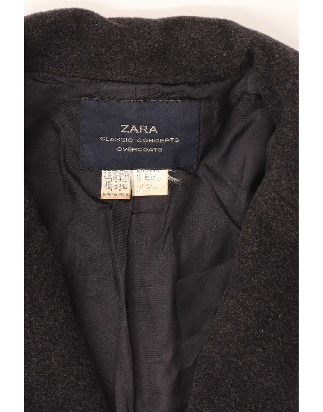Zara Manteau Femme EU 40 Gris Moyen