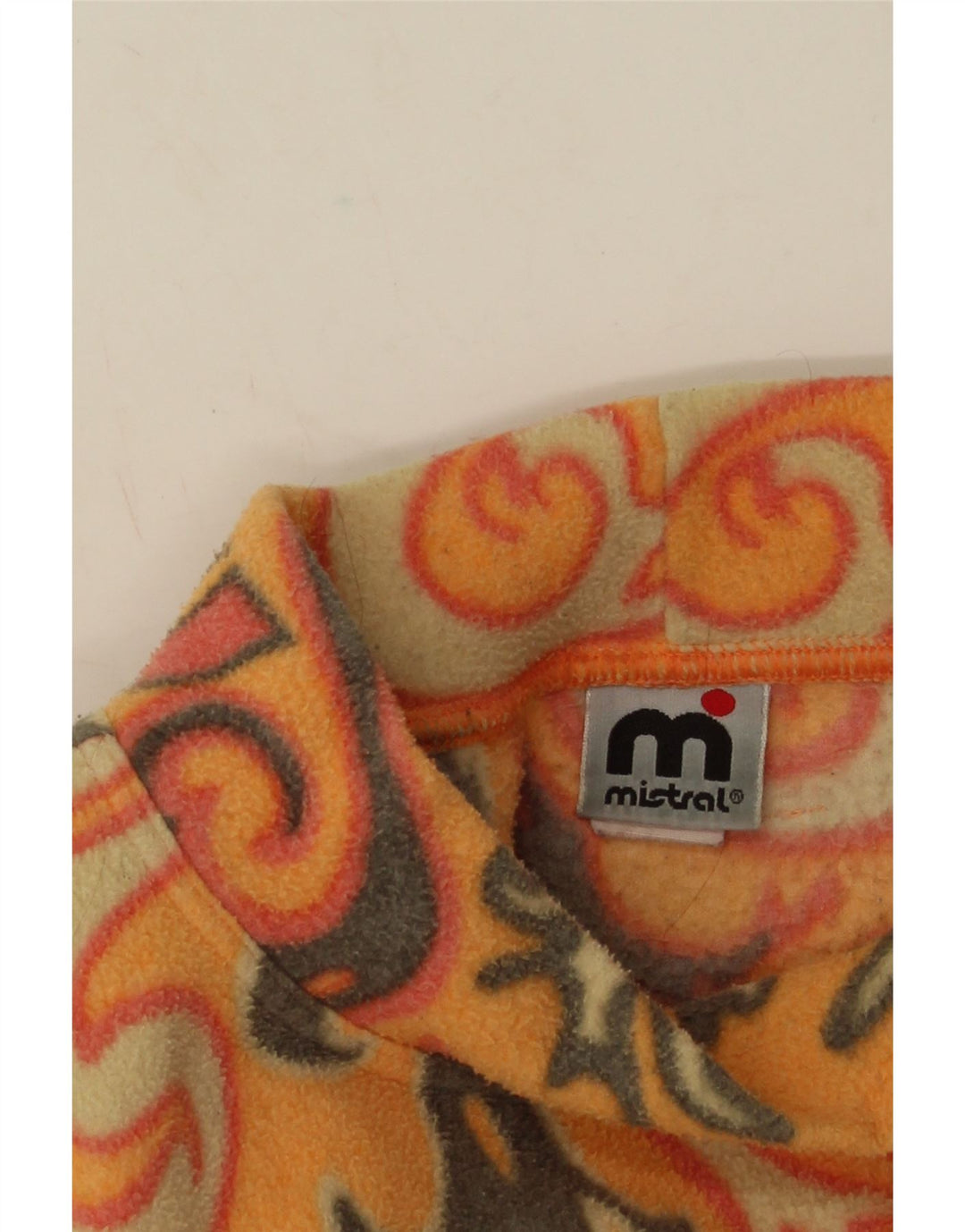 Mistral Pull polaire pour homme Grand motif cachemire orange