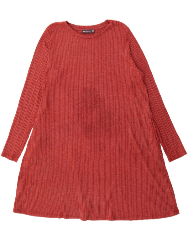 Marks & Spencer Robe de tente à manches longues pour femme UK 18 XL Bordeaux Polyester