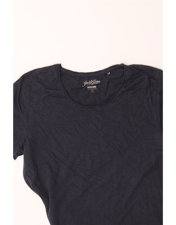 JACK & JONES Mens Regular Fit T-Shirt Top Small Navy Blue Cotton Vintage Jack & Jones and Second-Hand Jack & Jones from Messina Hembry 