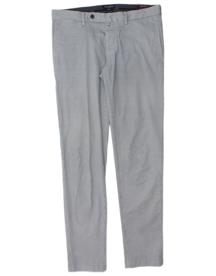 Gutteridge Pantalon de costume skinny pour homme IT 46 Small W32 L32 Bleu pied-de-poule