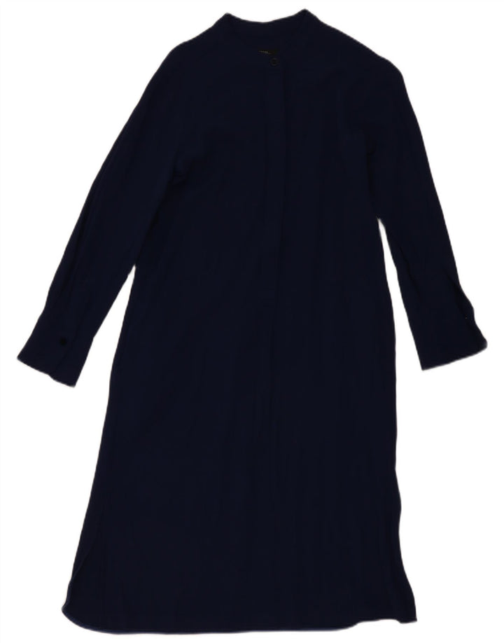 Max Mara Robe longue week-end à manches longues pour femme UK 14 Bleu marine moyen