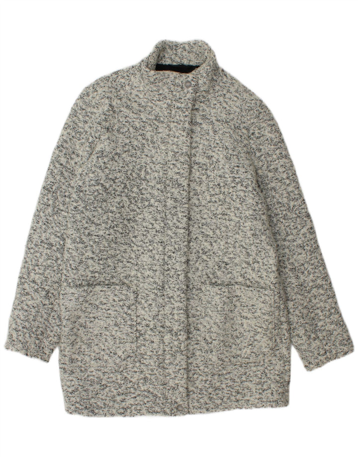 Abercrombie & Fitch Manteau surdimensionné pour femme UK 10 Petite laine mouchetée grise