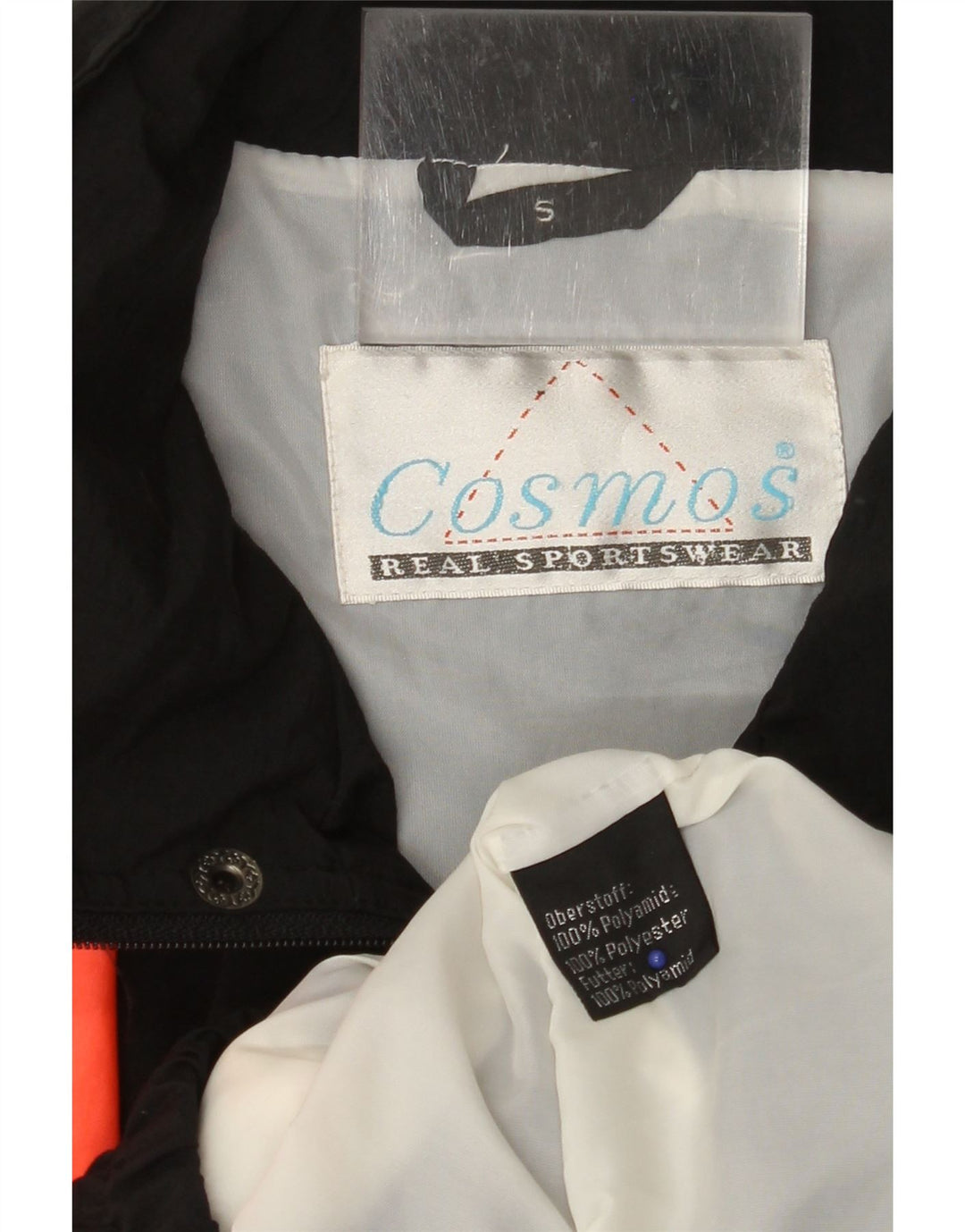 COSMOS Veste coupe-vent graphique coupe ample pour homme UK 36 Small Noir