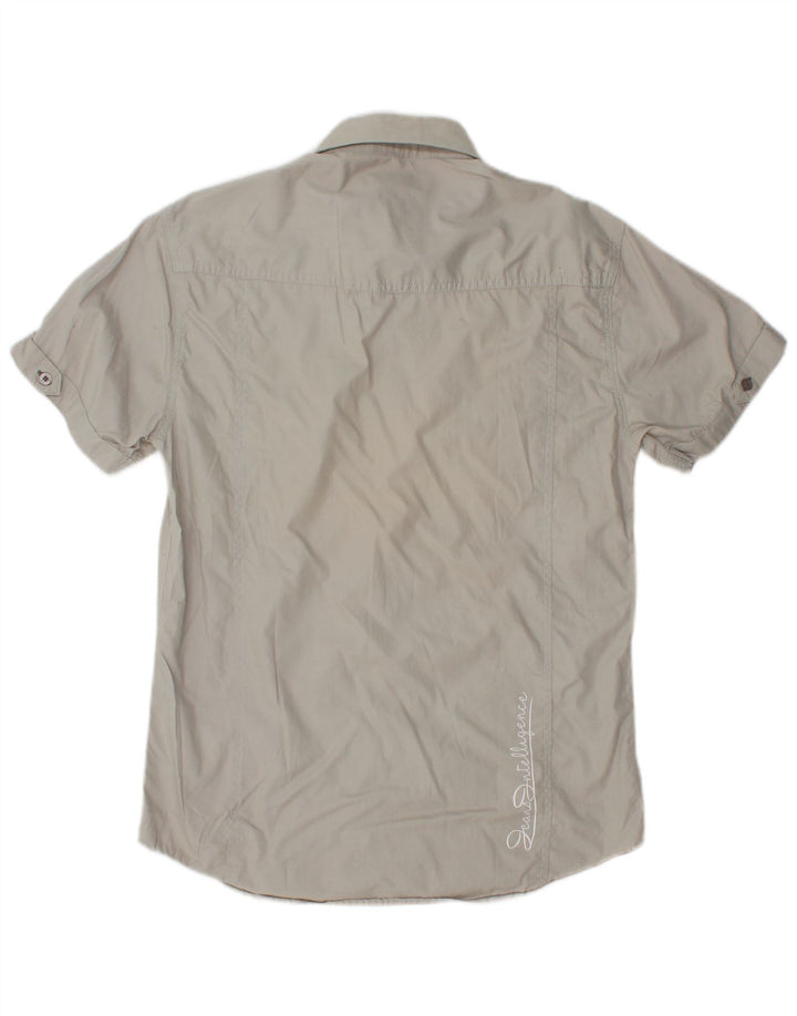 JACK & JONES Chemise à Manches Courtes Homme Gris Moyen Coton