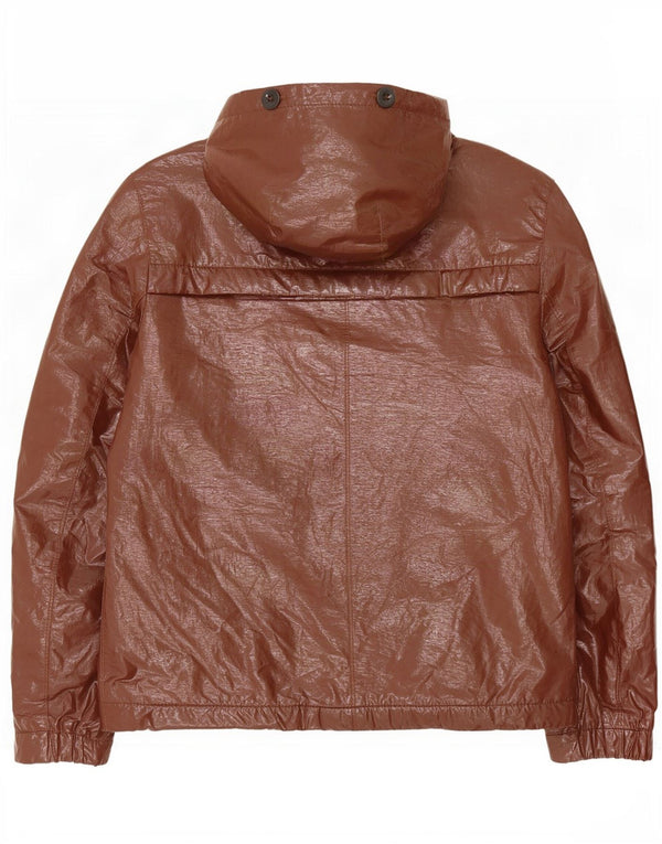 Hugo Boss Veste à capuche en simili cuir pour homme EU 52 XL Lin marron