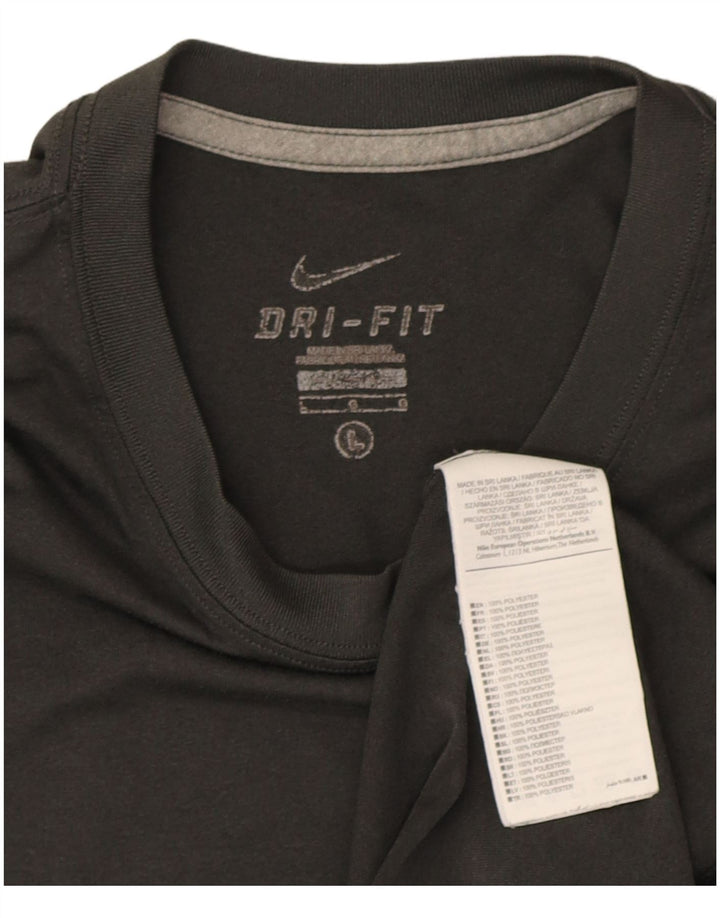 Nike Hommes Dri Fit T-Shirt Haut Large Gris Polyester