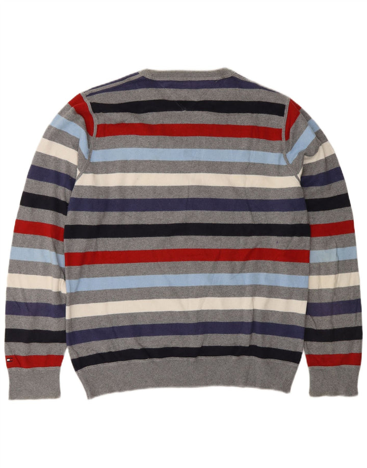 Tommy Hilfiger Pull Ras du Cou Homme Rayé Multicolore Moyen