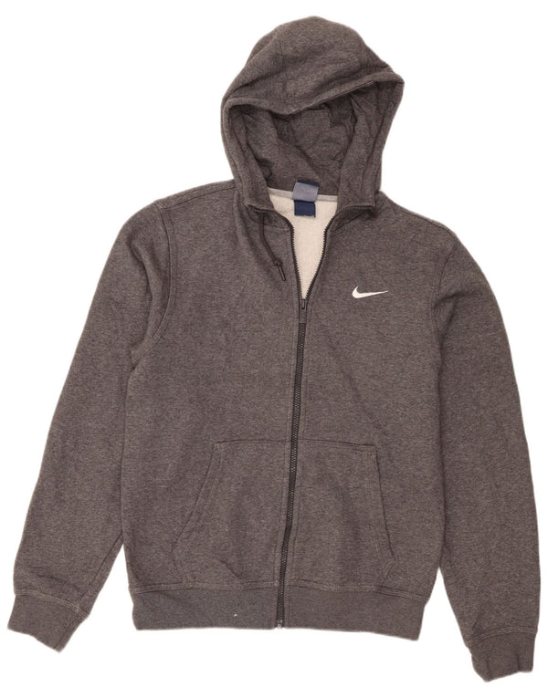 Nike Pull à capuche zippé pour homme Petit coton moucheté gris