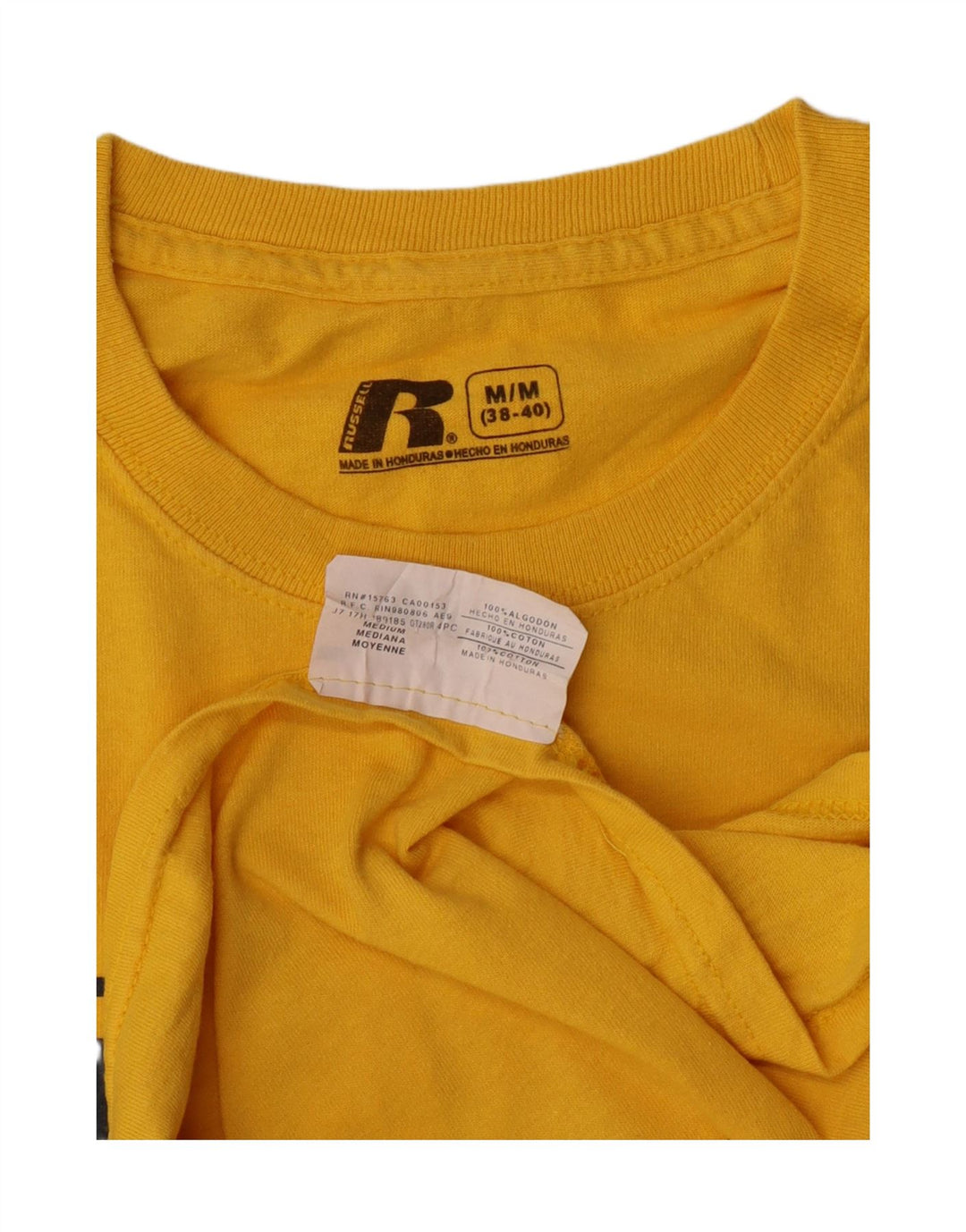 Russell Athletic T-Shirt Graphique Homme Jaune Moyen Coton