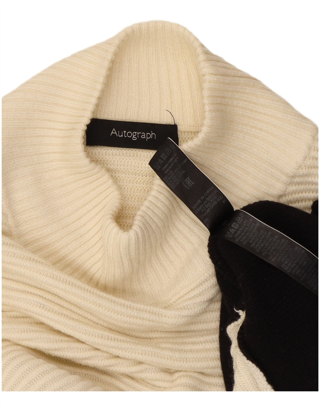 Marks & Spencer Pull col roulé pour femme UK 12 Medium Off White