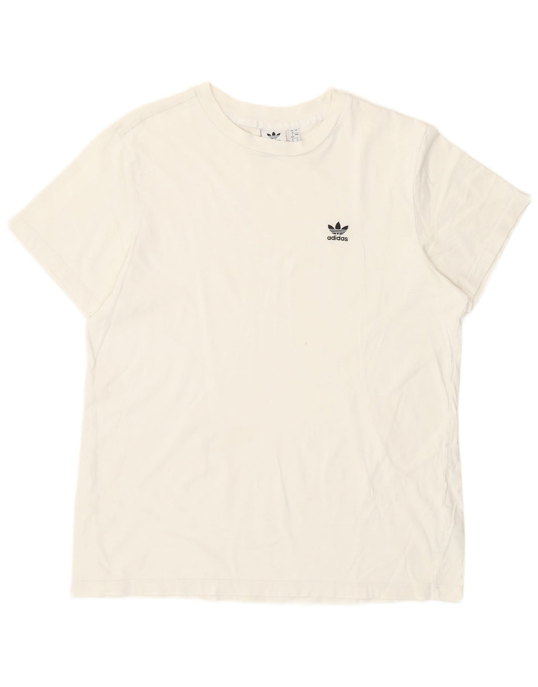 Adidas T-Shirt Femme Top UK 12 Coton Blanc Moyen