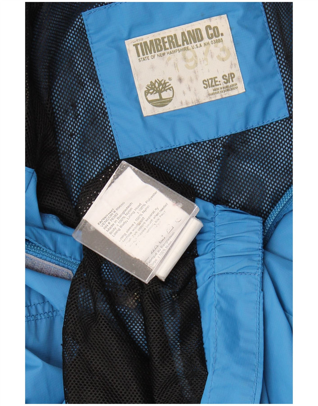 TIMBERLAND Mens Hooded Rain Jacket UK 36 Small Blue Nylon
