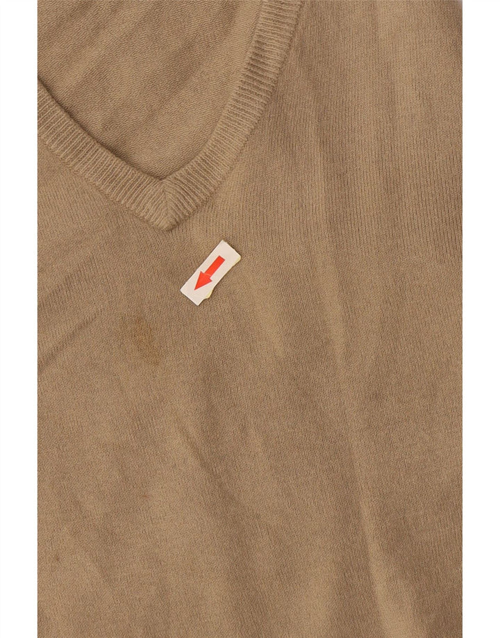 Marks & Spencer Pull col V pour homme Petit Acrylique Beige