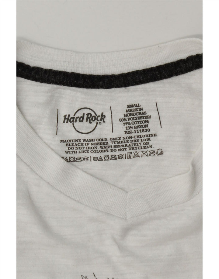 Hard Rock Cafe Hommes Barcelone T-Shirt Graphique Haut Petit Polyester Blanc