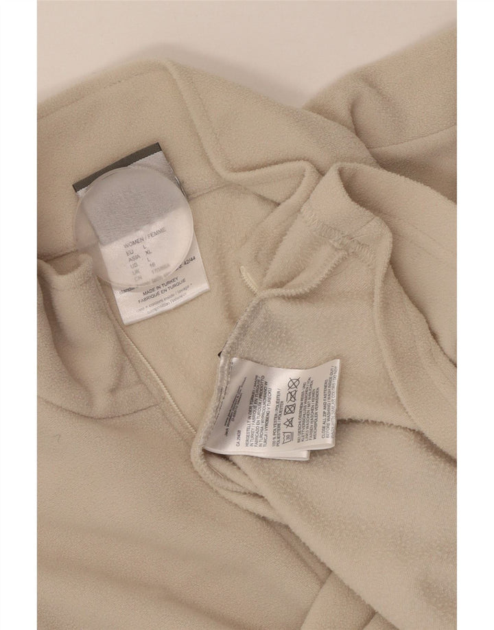 JACK WOLFSKIN Pull polaire à col zippé pour femme UK 16 Large Beige Polyester