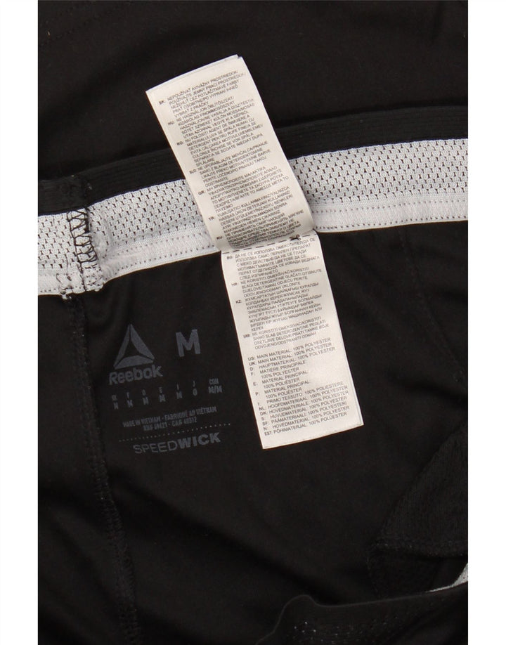 Reebok Short de Sport Homme Noir Moyen Polyester