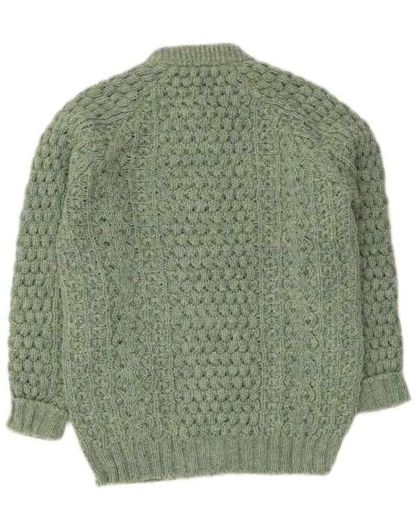 vintage Femme Cardigan Pull UK 14 Vert Moyen