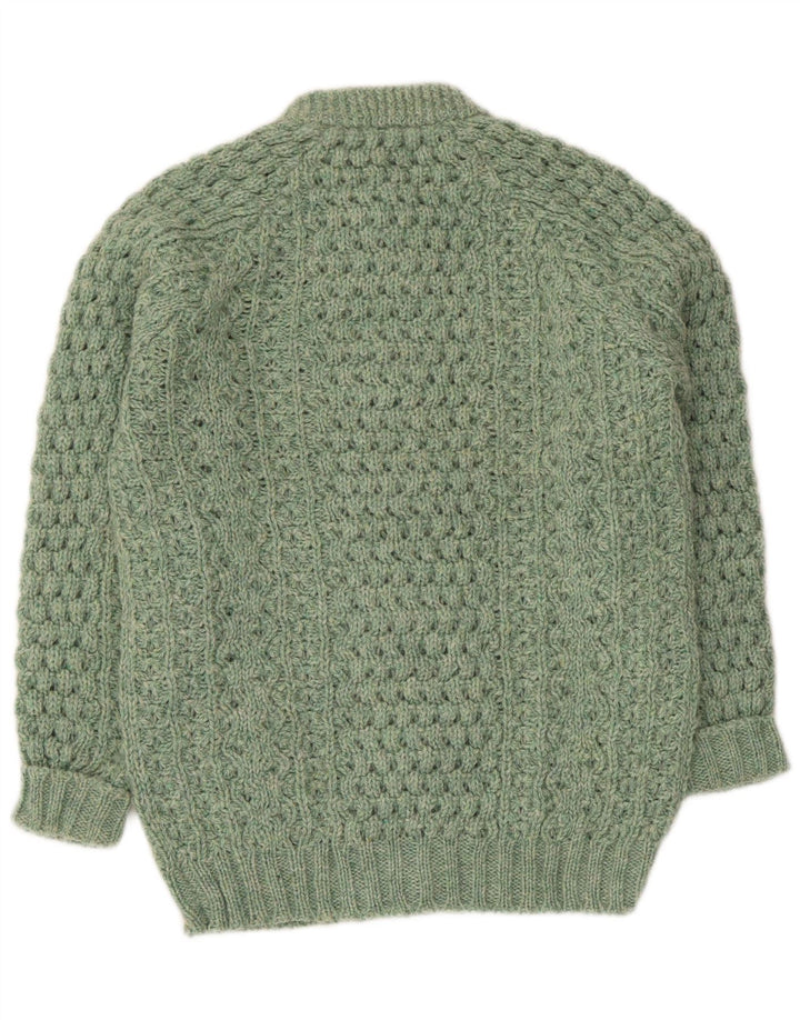 vintage Femme Cardigan Pull UK 14 Vert Moyen