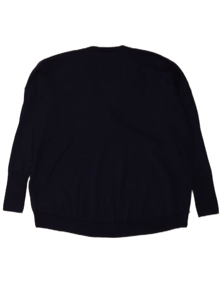 J. Crew Pull surdimensionné à col en V pour femme UK 14 Bleu marine moyen