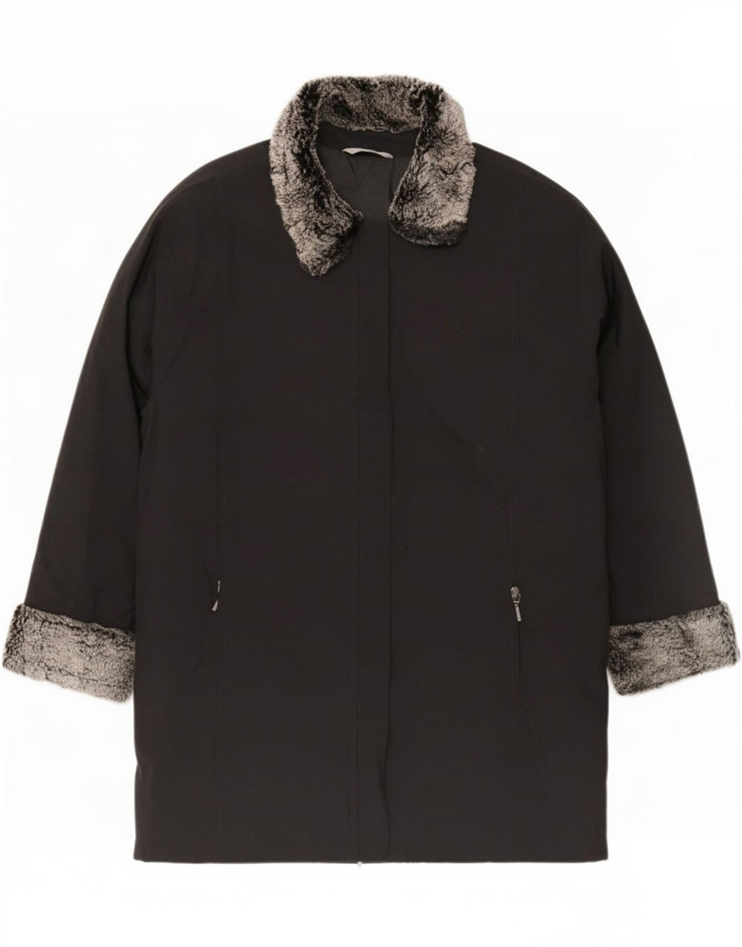 Marks & Spencer Veste matelassée surdimensionnée pour femme UK 16 Large Acrylique Noir