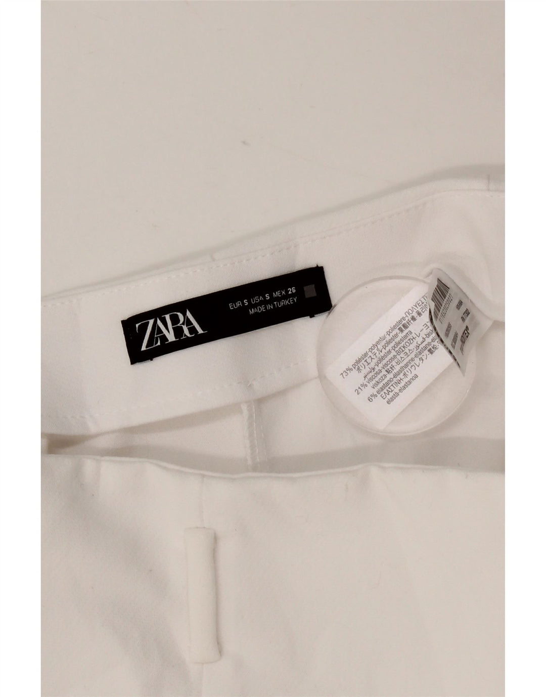 Zara Short taille haute décontracté pour femme Petit W26 Blanc Polyester