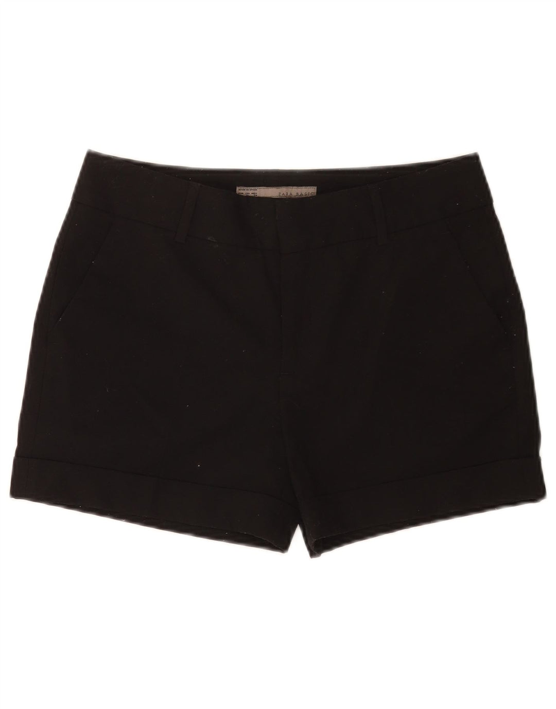 Zara Short Chino Femme Moyen W28 Noir Polyester