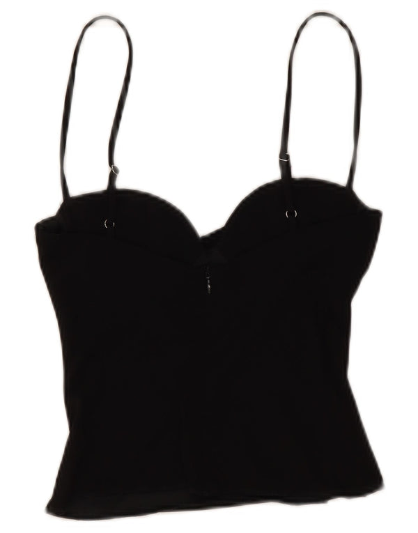 Zara Womens Crop Cami Top UK 6 XS Noir