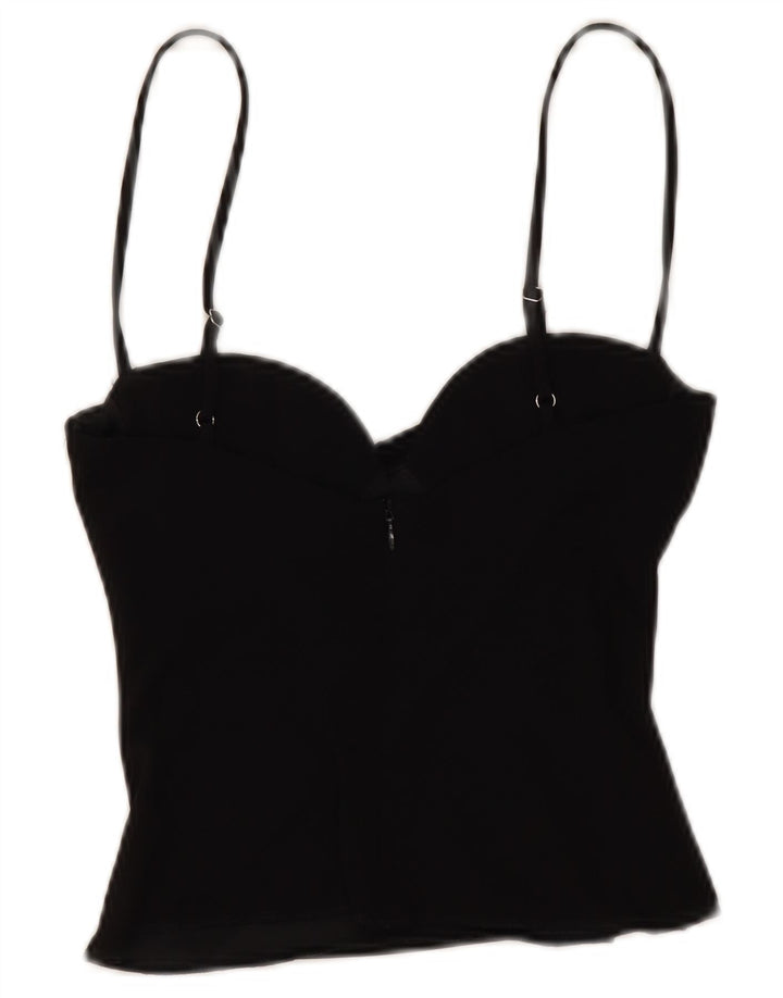 Zara Womens Crop Cami Top UK 6 XS Noir