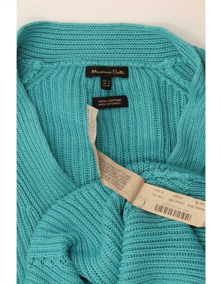 Massimo Dutti Pull surdimensionné à col en V pour femme UK 14 Turquoise moyen