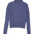 Zara Pull court à col roulé pour femme UK 12 Violet moyen