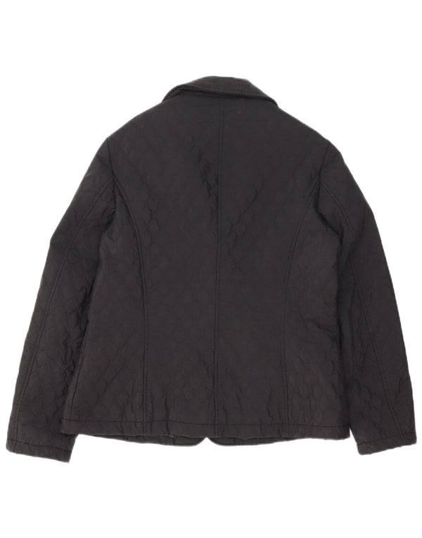 cherie Veste blazer matelassée à 4 boutons pour femme IT 46 Grand coton noir