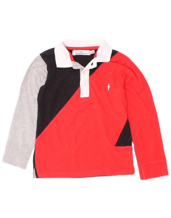 Cesare Paciotti 4US Polo de Rugby Garçon 2-3 Ans Rouge Colorblock