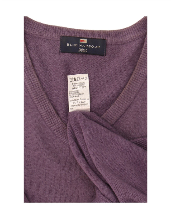 Marks & Spencer Pull à col en V Blue Harbor pour hommes, grand violet