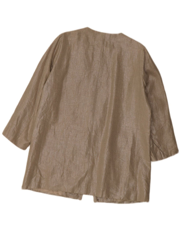 Zara Veste blazer à manches 3/4 pour femme UK 14 XL Lin beige
