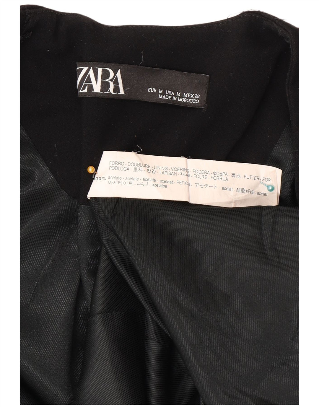 Zara Veste Blazer Femme UK 12 Medium Noir