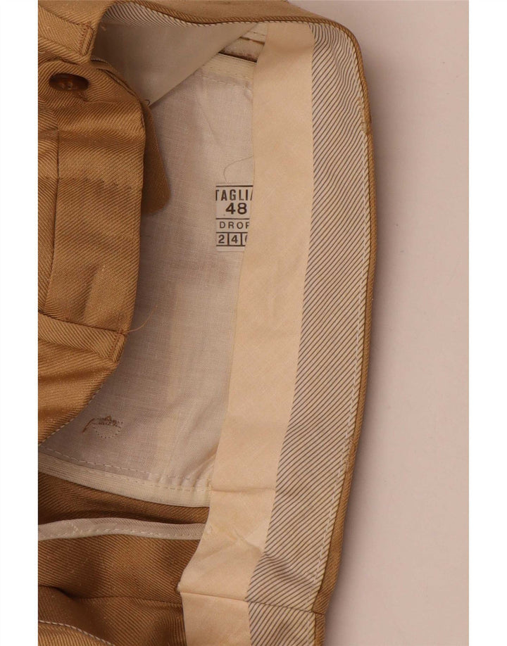 Pantalon de costume droit vintage pour homme IT 48 Medium W30 L32 Beige