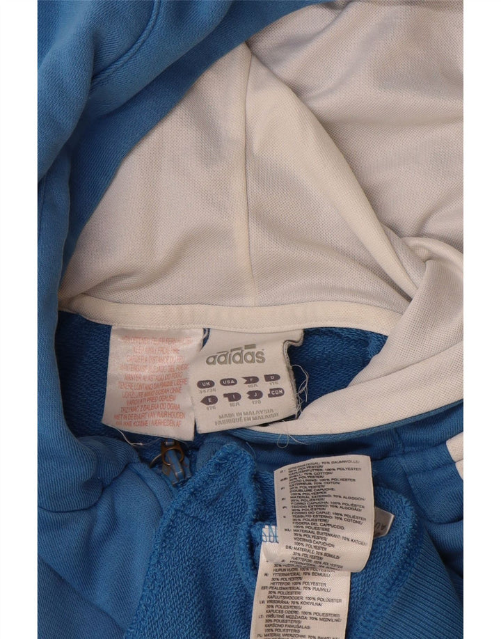 ADIDAS Pull à capuche zippé graphique pour homme UK 34/36 Petit Bleu Colorblock