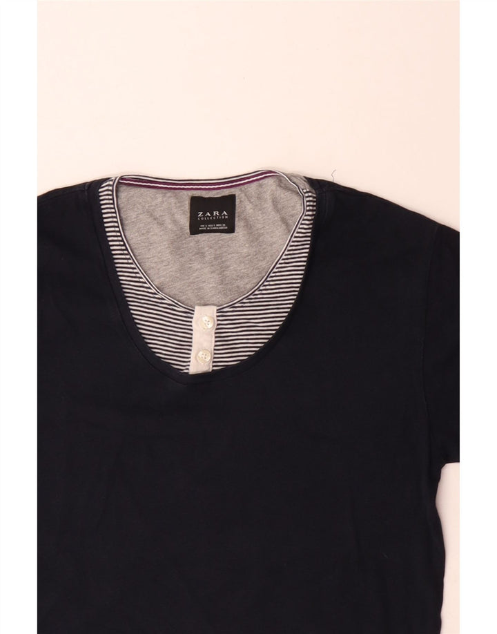 Zara T-Shirt Homme Haut Petit Bleu Marine