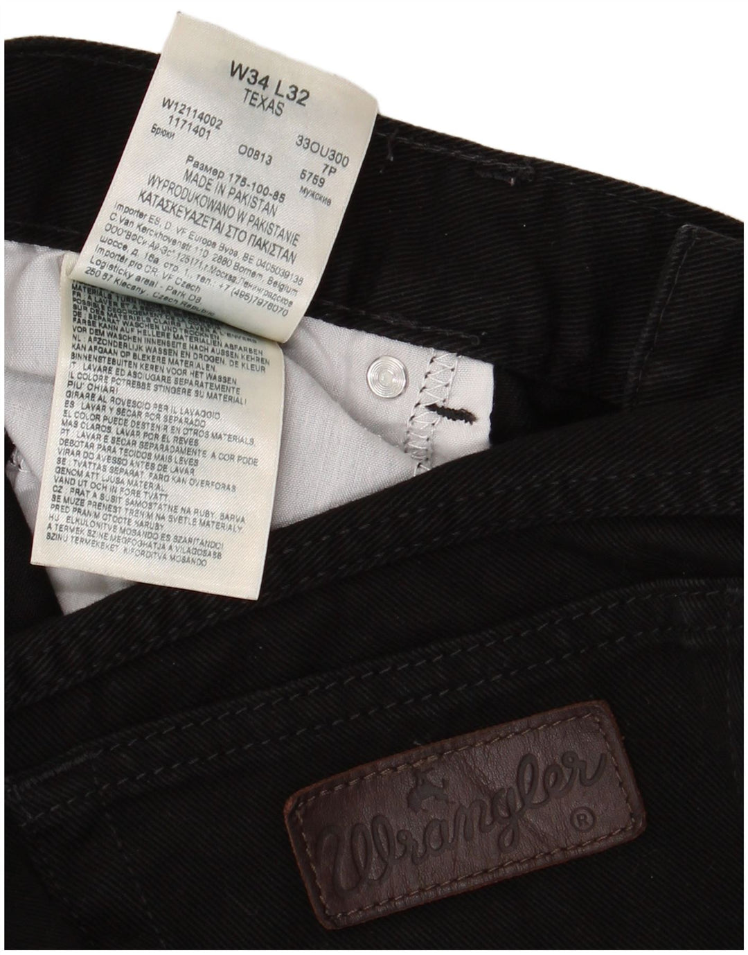 WRANGLER Jean Droit Texas Homme W34 L28 Noir Coton