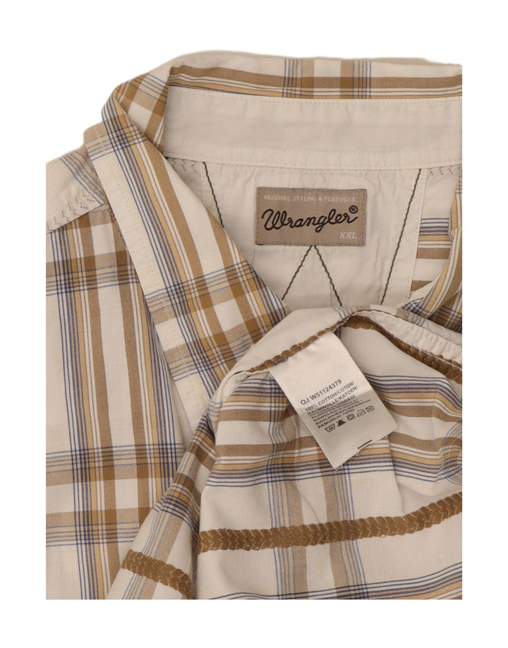 WRANGLER Chemise à manches courtes pour homme 2XL en coton à carreaux blancs